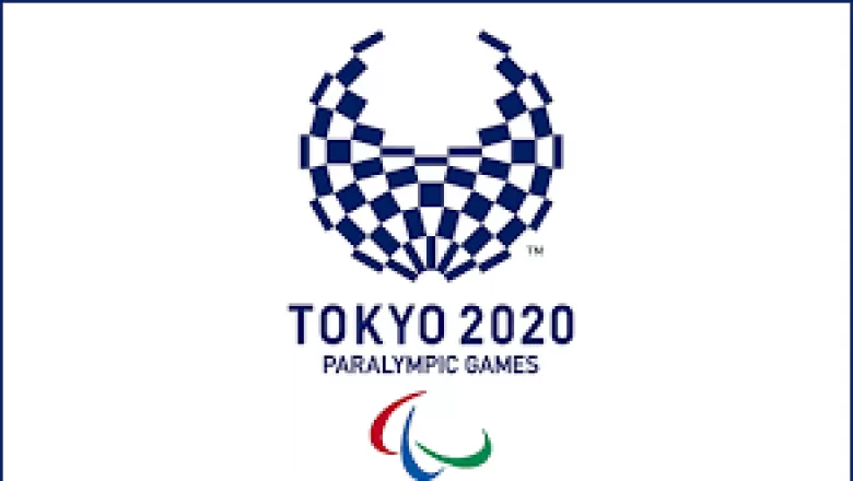 logo officiel des Jeux Paralympiques Tokyo 2020 avec texte et symbole coloré sur fond blanc