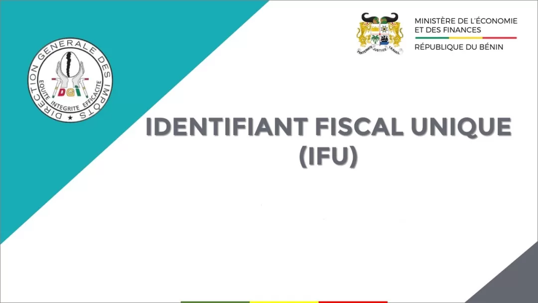 Document officiel du ministère de l'Économie et des Finances avec le texte IDENTIFIANT FISCAL UNIQUE (IFU) sur fond blanc et logos en haut et à gauche