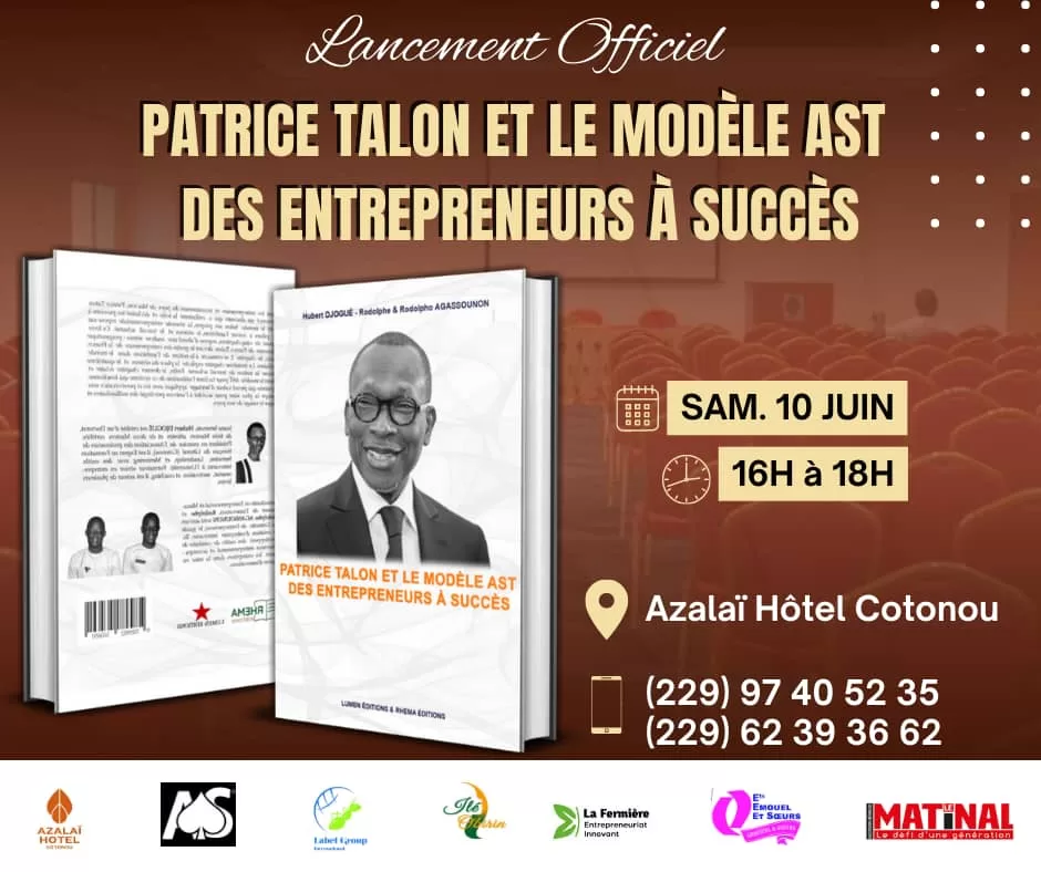 Présentation du livre Patrice Talon et le modèle AST des entrepreneurs à succès avec date, lieu et contacts organisateurs visibles