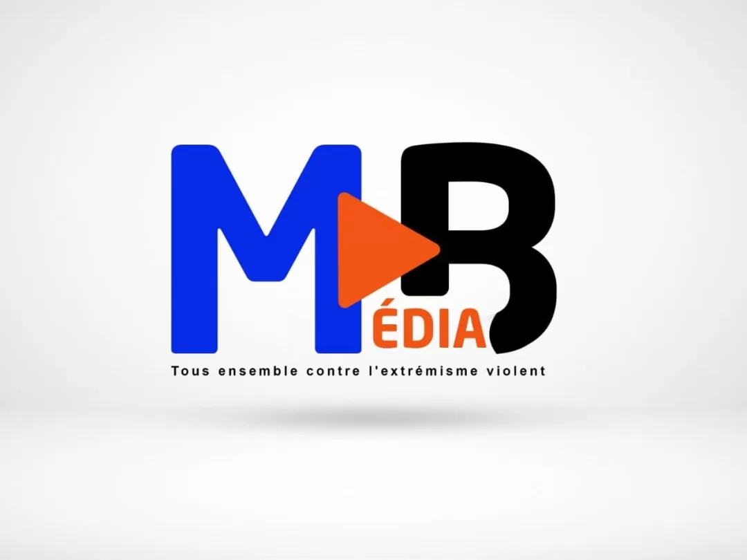 Logo coloré avec les lettres M et B et la mention tous ensemble contre l extrémisme violent
