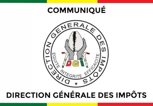 Logo circulaire de la Direction générale des impôts avec texte et éléments graphiques aux couleurs vert, jaune et rouge sur fond blanc