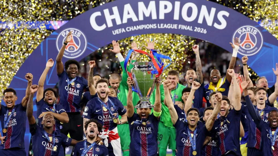 Des joueurs de football "Champions UEFA Champions League Final 2026