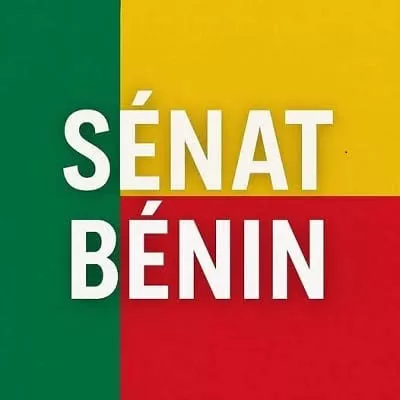 Fond aux couleurs vert, jaune et rouge avec le texte blanc SÉNAT BÉNIN centré