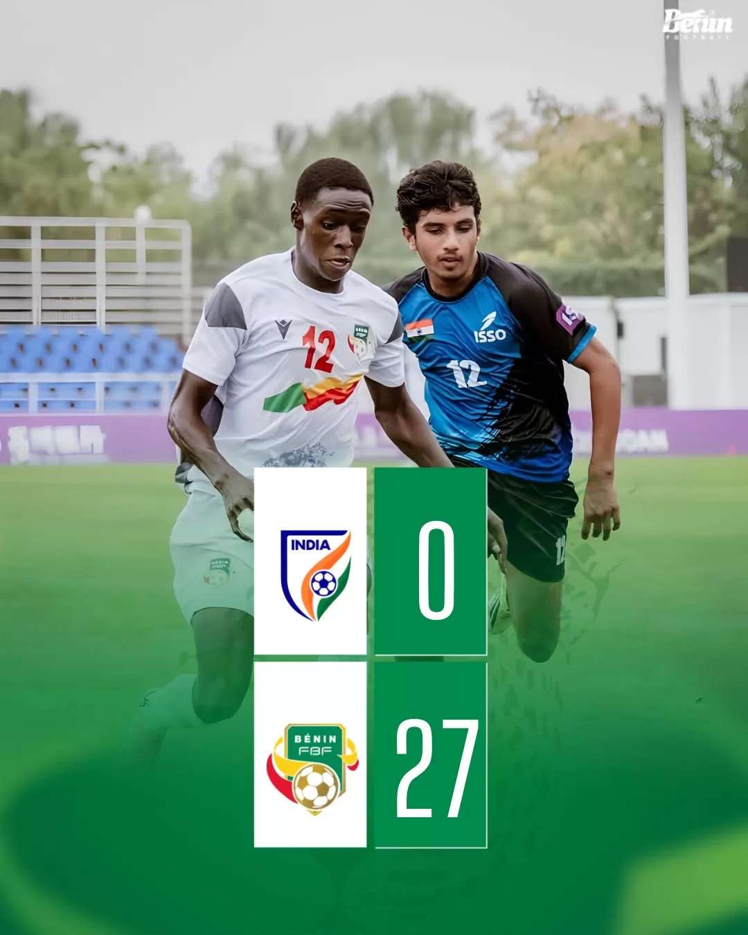 Score final entre le Bénin et l'Inde