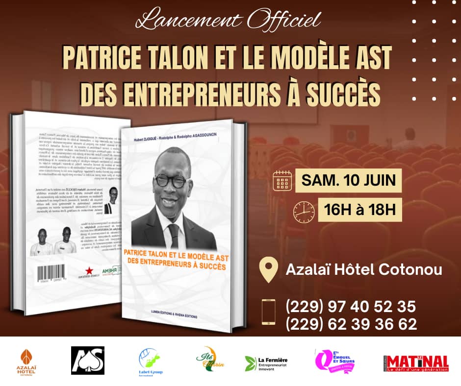 Présentation du livre Patrice Talon et le modèle AST des entrepreneurs à succès avec date, lieu et contacts organisateurs visibles